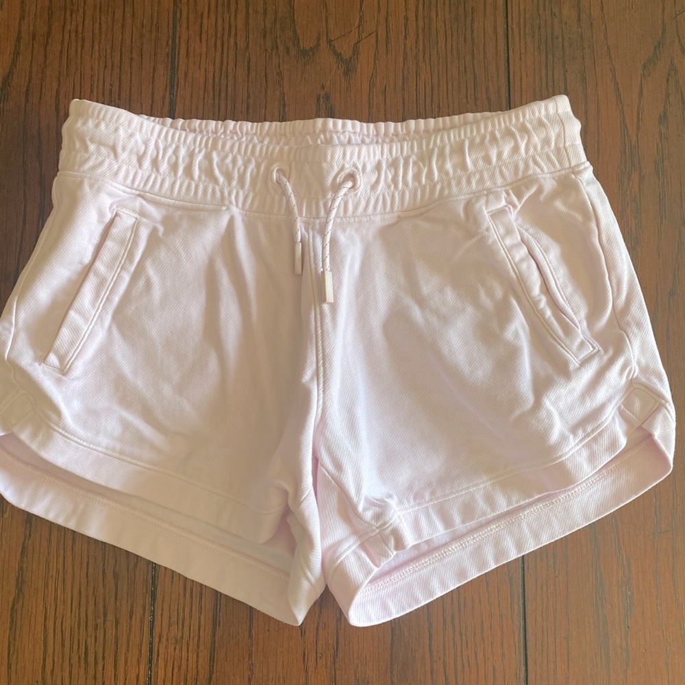 Athleta, pale pink knit shorts, size 12